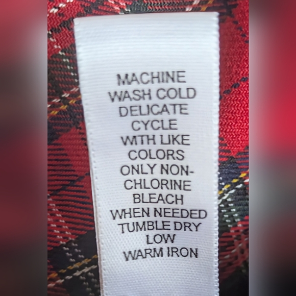 EUC...Vintage Smocked Tartan Plaid Christie Brooks Girls Dress Size L 6X - Picture 6 of 9